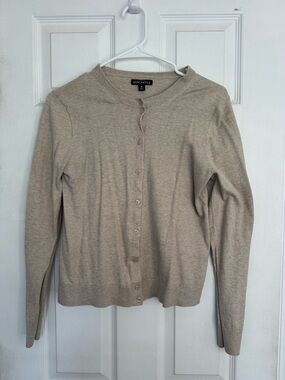 JCrew Factory Beige Button‑Front Cardigan (M)